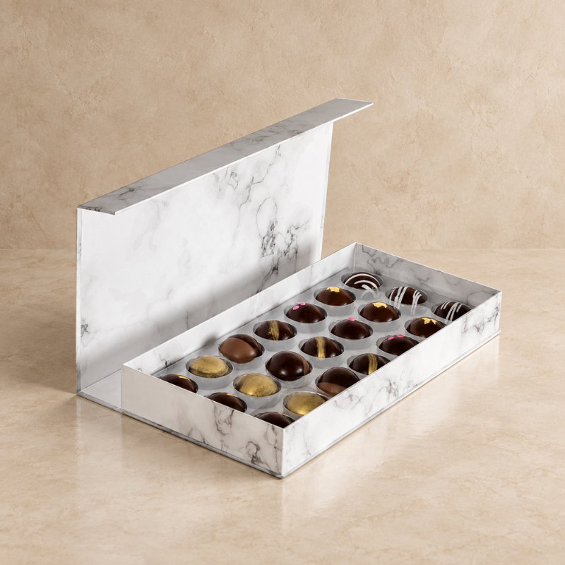 Caja de 21 Chocolates "21 Frases Positivas" | Chocolate Belga
