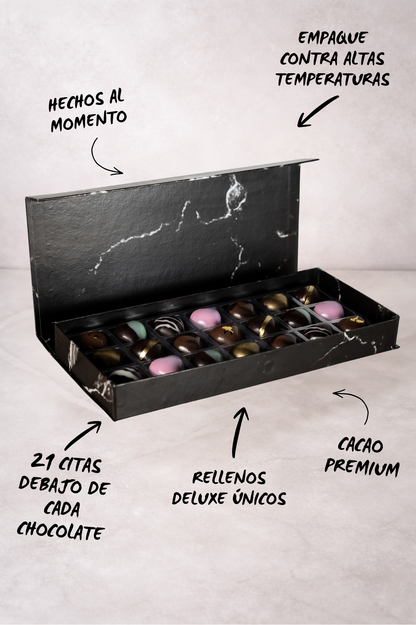 Caja de Chocolates "21 Citas" - Regalo Premium de Aniversario | Chocolate Belga