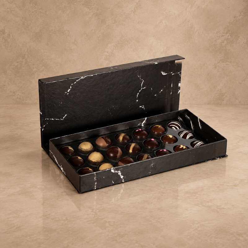 Caja de 21 Chocolates "21 Frases Positivas" | Chocolate Belga