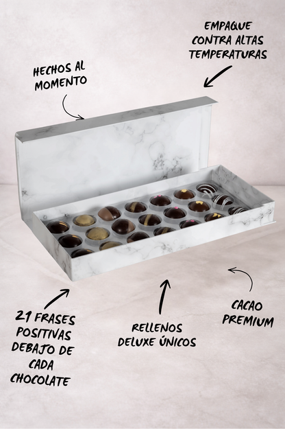 Chocolates con Frases Positivas - Caja de Regalo "21 Días" | Chocolate Belga