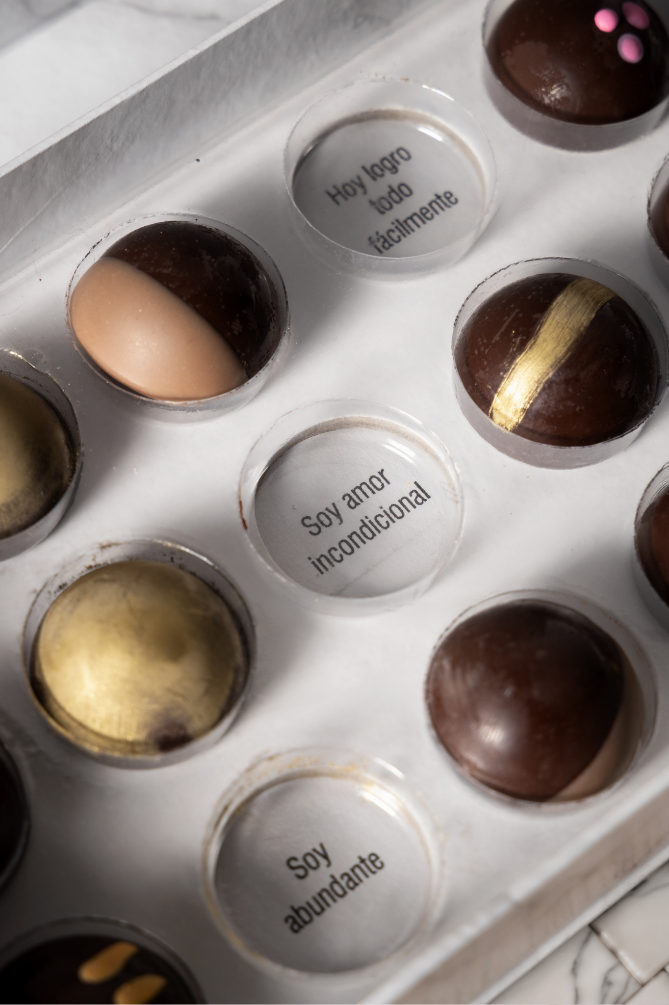 Chocolates con Frases Positivas - Caja de Regalo "21 Días" | Chocolate Belga