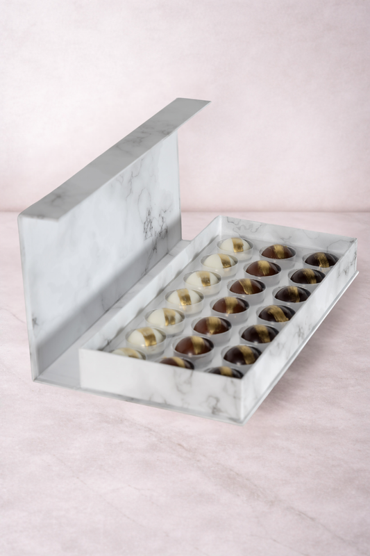 Caja de 21 Chocolates "21 Frases Positivas" | Chocolate Estilo Dubai