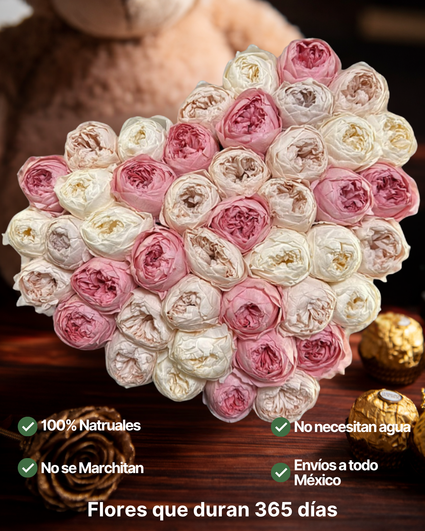 Eternelle Heart Box | 60 Peonias
