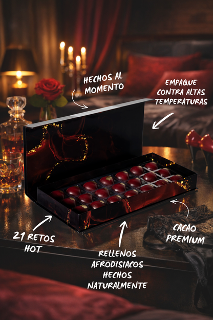 Chocolates Afrodisíacos "21 Tentaciones" - Regalo Premium | Chocolate Belga