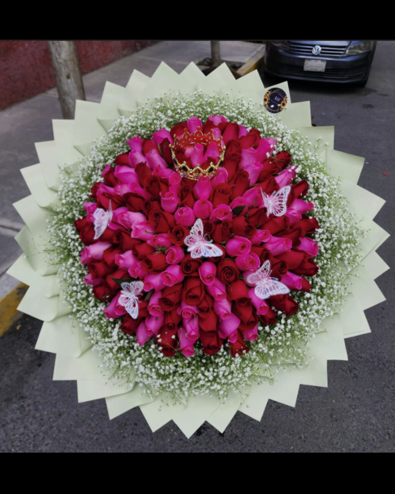 Ramo 100 Rosas Rojas y Fiusha Frescas | Solo CDMX