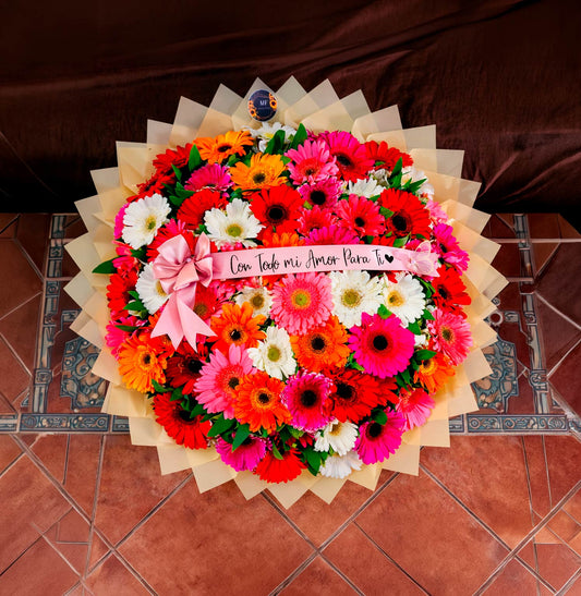 Ramo 72 Gerberas Multicolor Frescas - RouxFlowers